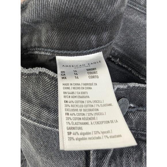 American Eagle Raw Hem Stretch Barrel Jean in Black - Picture 11 of 11